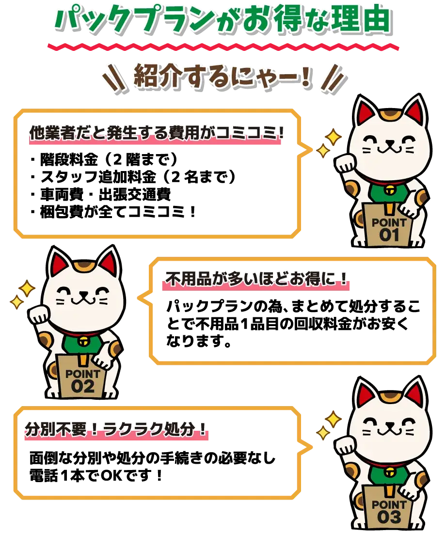 パックプランがお得な理由紹介するにゃー!