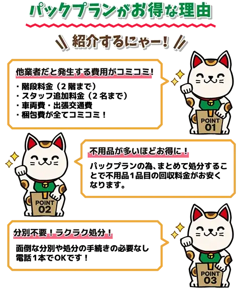 パックプランがお得な理由紹介するにゃー!